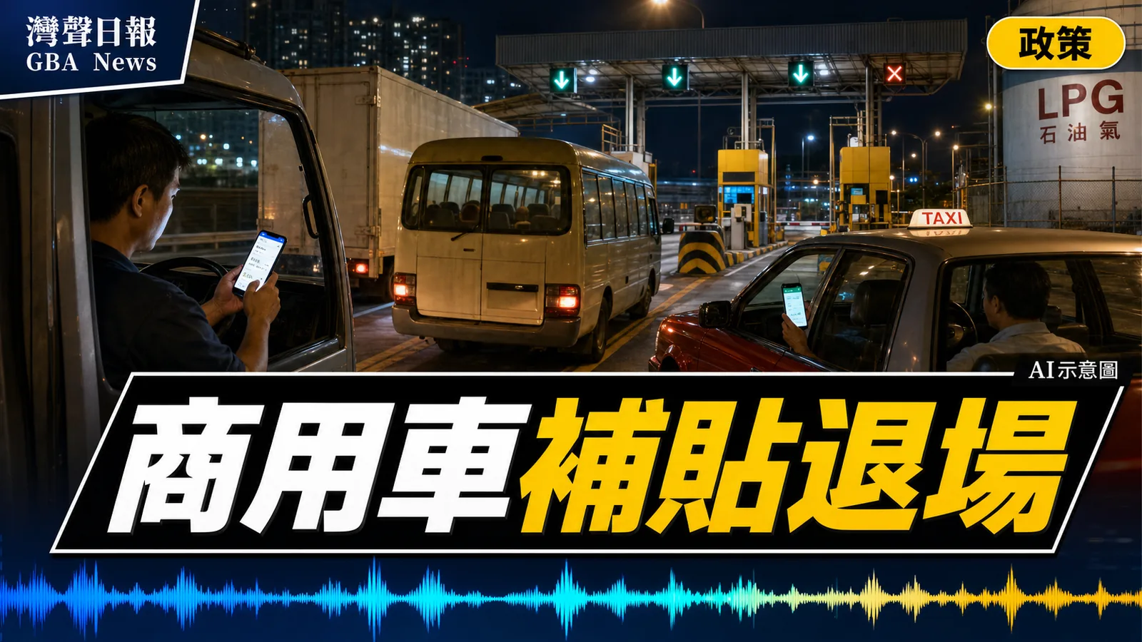 灣聲日報 GBA News｜商用車隧道費豁免7月16日完結 LPG補貼7月30日按期停止｜政策新聞封面