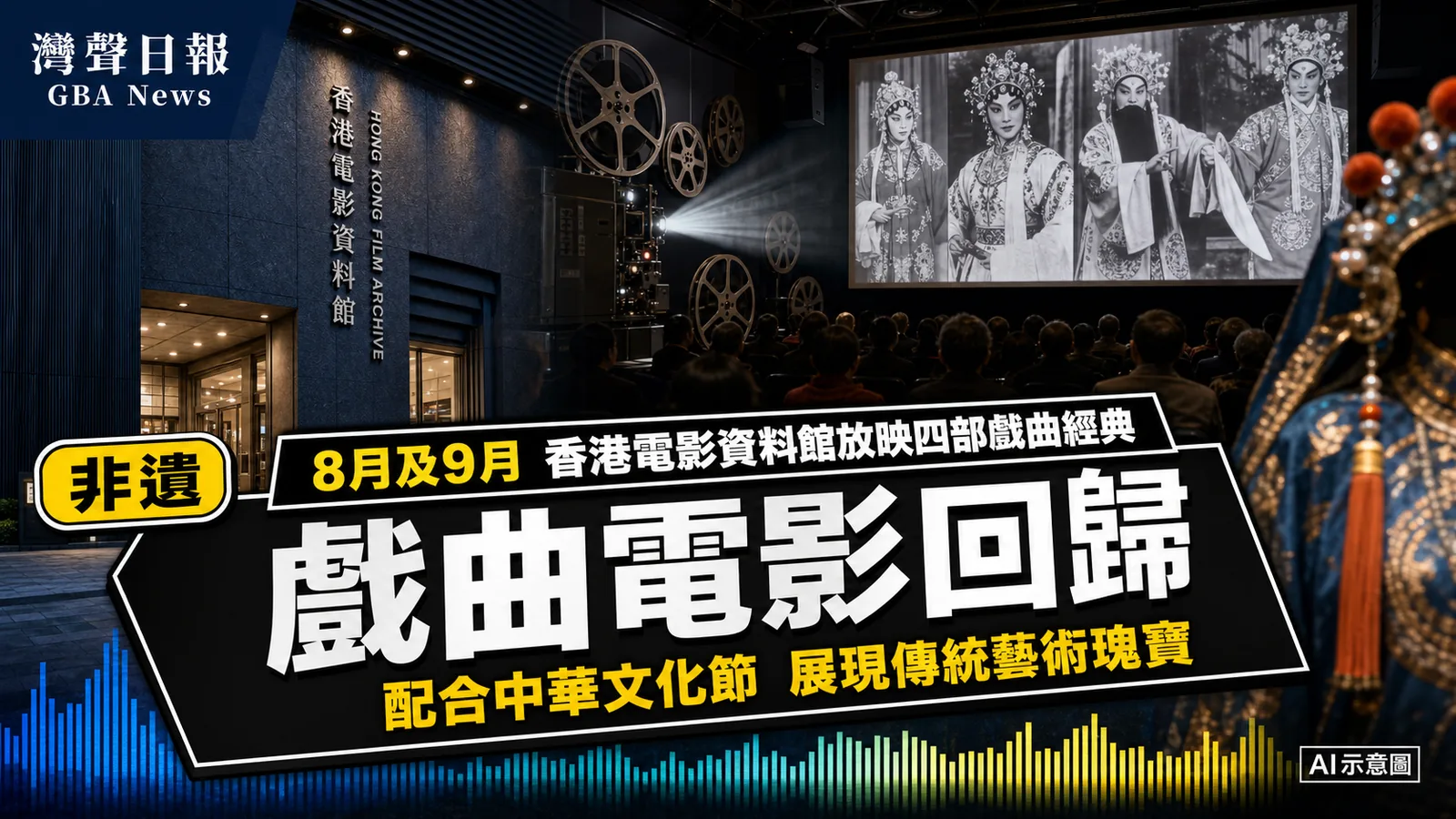 灣聲日報 GBA News｜香港電影資料館8月放映四部經典戲曲電影 粵劇潮劇越劇同場回顧｜非遺新聞封面
