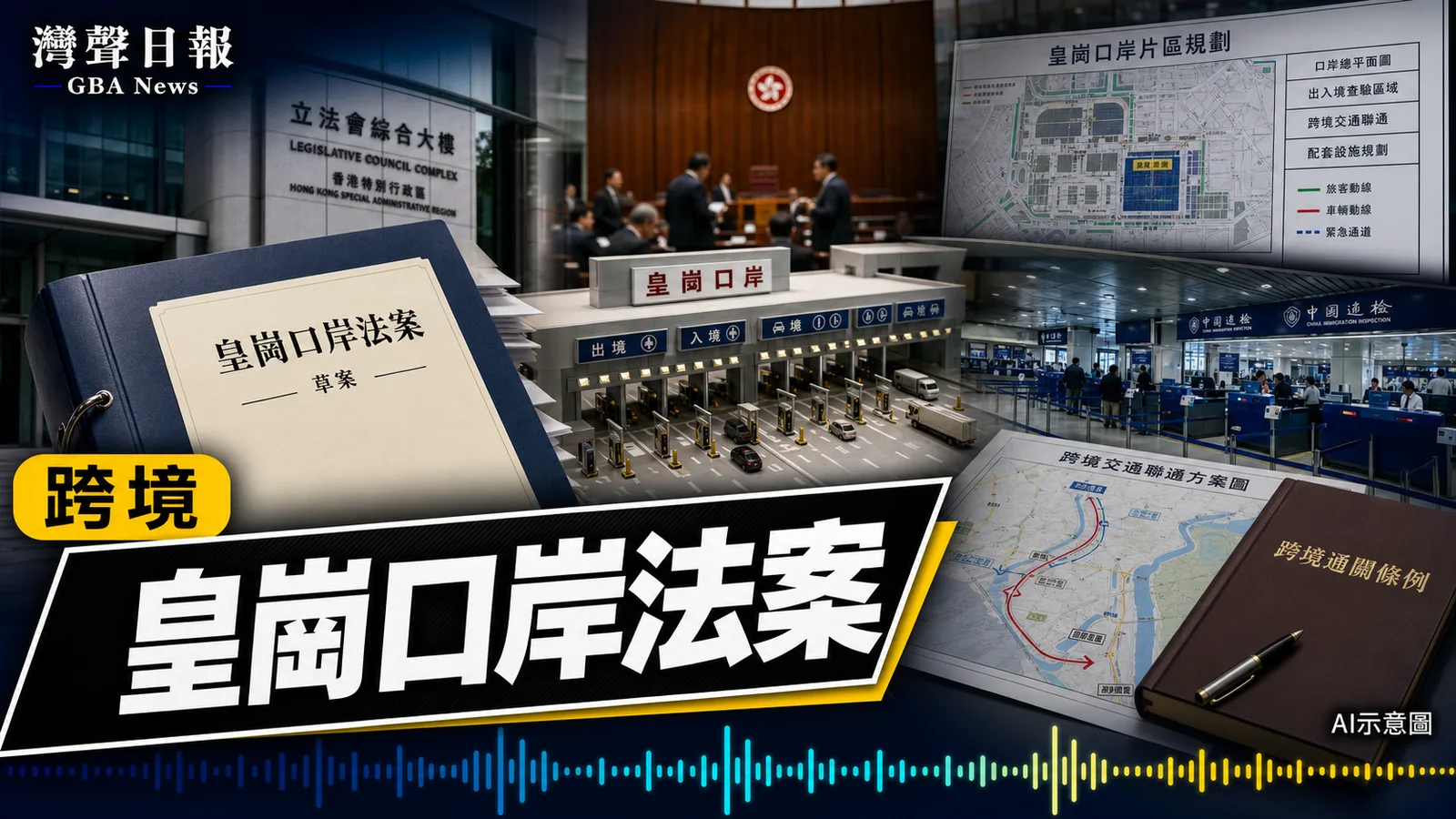 灣聲日報 GBA News｜皇崗口岸港方口岸區條例草案提交立法會 新口岸採一地兩檢安排｜跨境新聞封面
