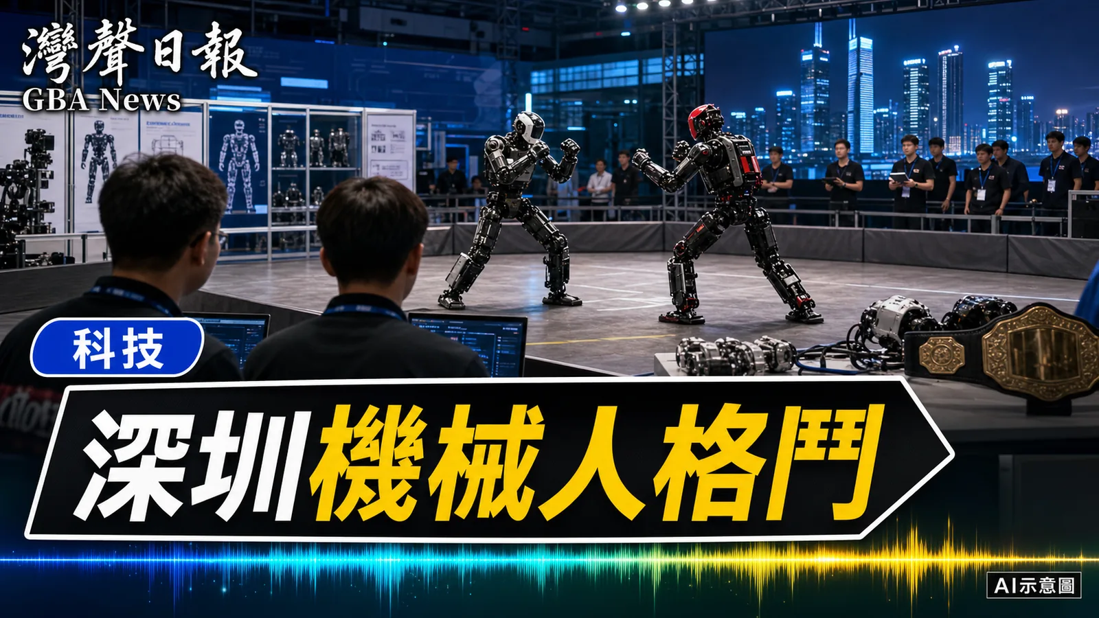 灣聲日報 GBA News｜深圳人形機械人格鬥聯賽登場 32隊以標準平台比拼控制算法｜科技新聞封面