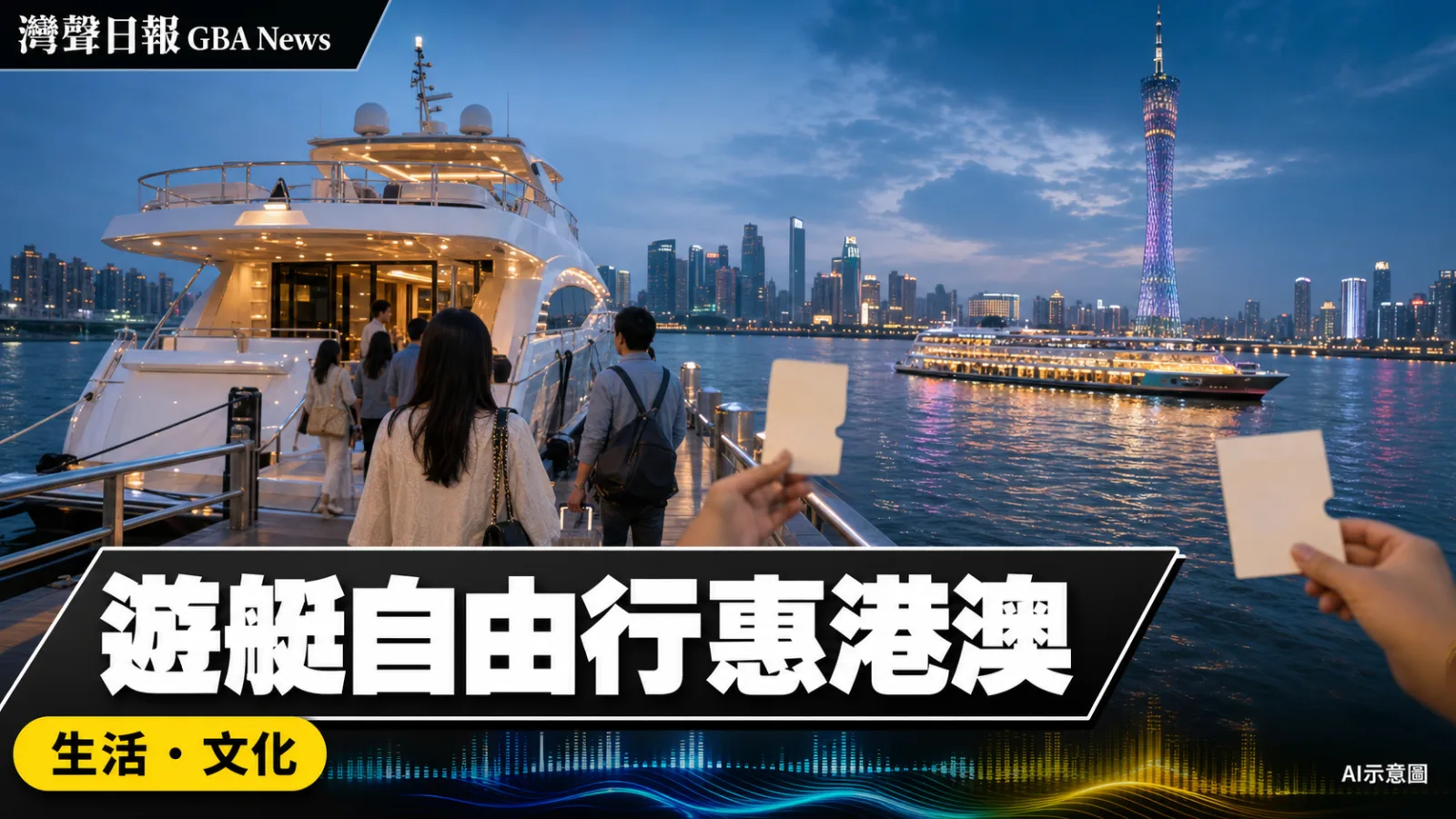 灣聲日報 GBA News｜廣州推遊艇自由行文旅優惠 港澳遊客15日內可免費遊景區夜遊｜生活・文化新聞封面