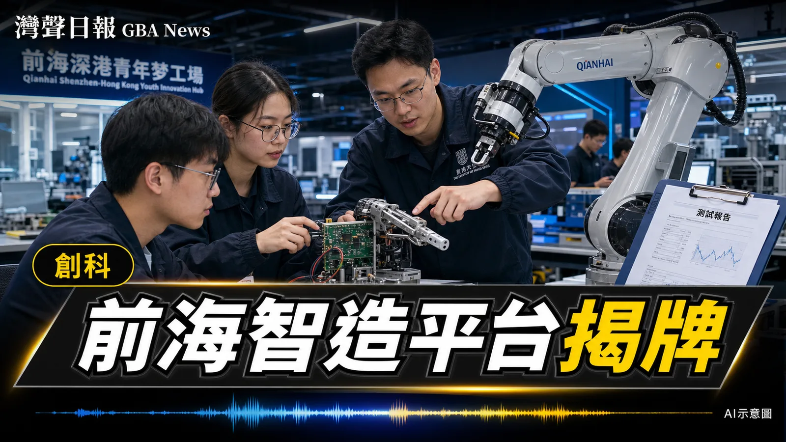 灣聲日報 GBA News｜前海智能製造平台揭牌 港校團隊研發周期料縮三成｜創科新聞封面