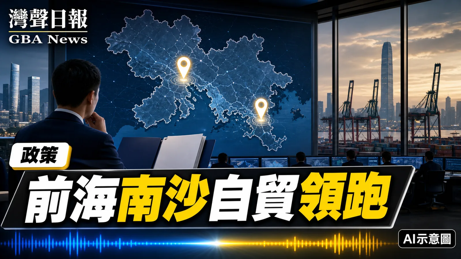 灣聲日報 GBA News｜前海南沙躋身自貿制度創新前三 前海排名全國第一｜政策新聞封面