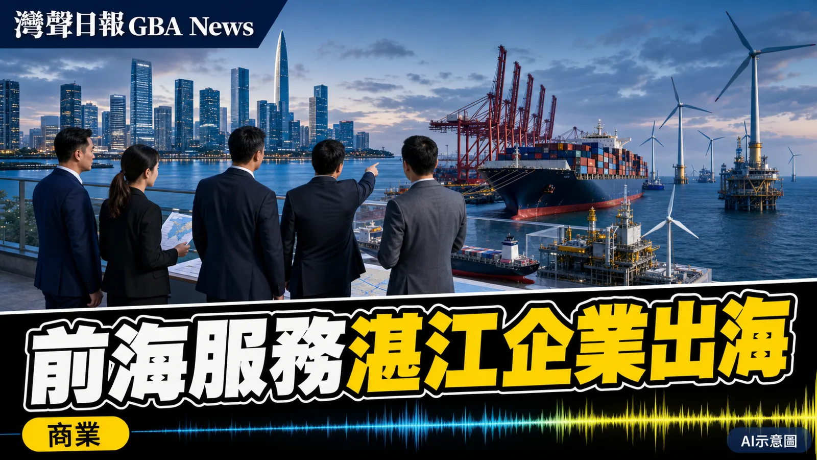 灣聲日報 GBA News｜前海服務湛江企業出海 40多家機構對接綠色能源與海洋經濟｜大灣區企業新聞封面