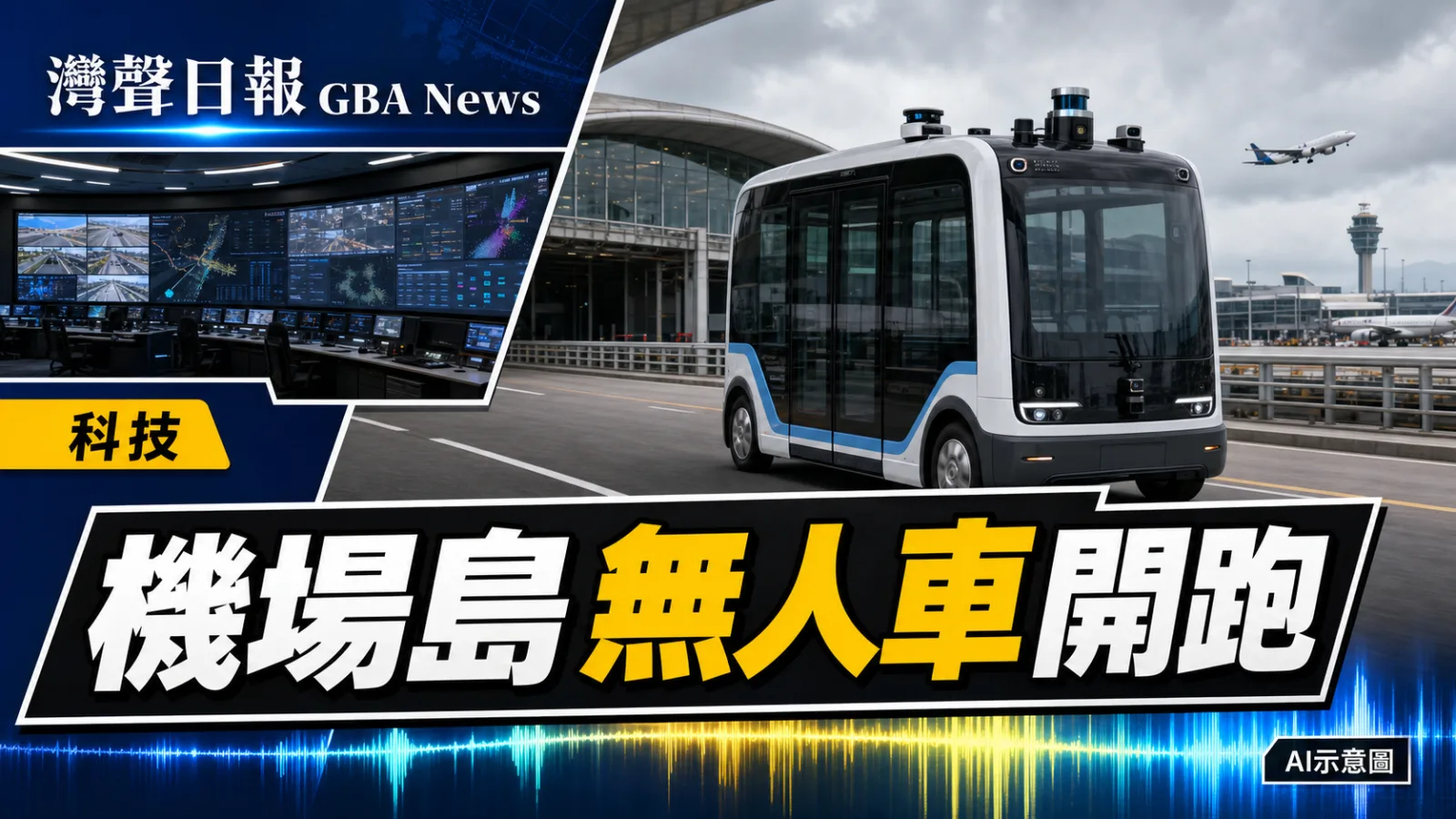 灣聲日報 GBA News｜北大嶼山自動車測試再擴區 機場島首展無人化運行｜智慧城市新聞封面