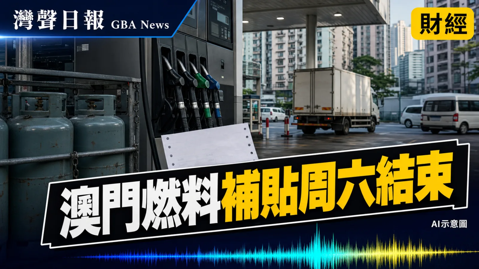 灣聲日報 GBA News｜澳門汽油石油氣補貼7月25日結束 政府稱短期穩價目標達成｜貿易與宏觀新聞封面