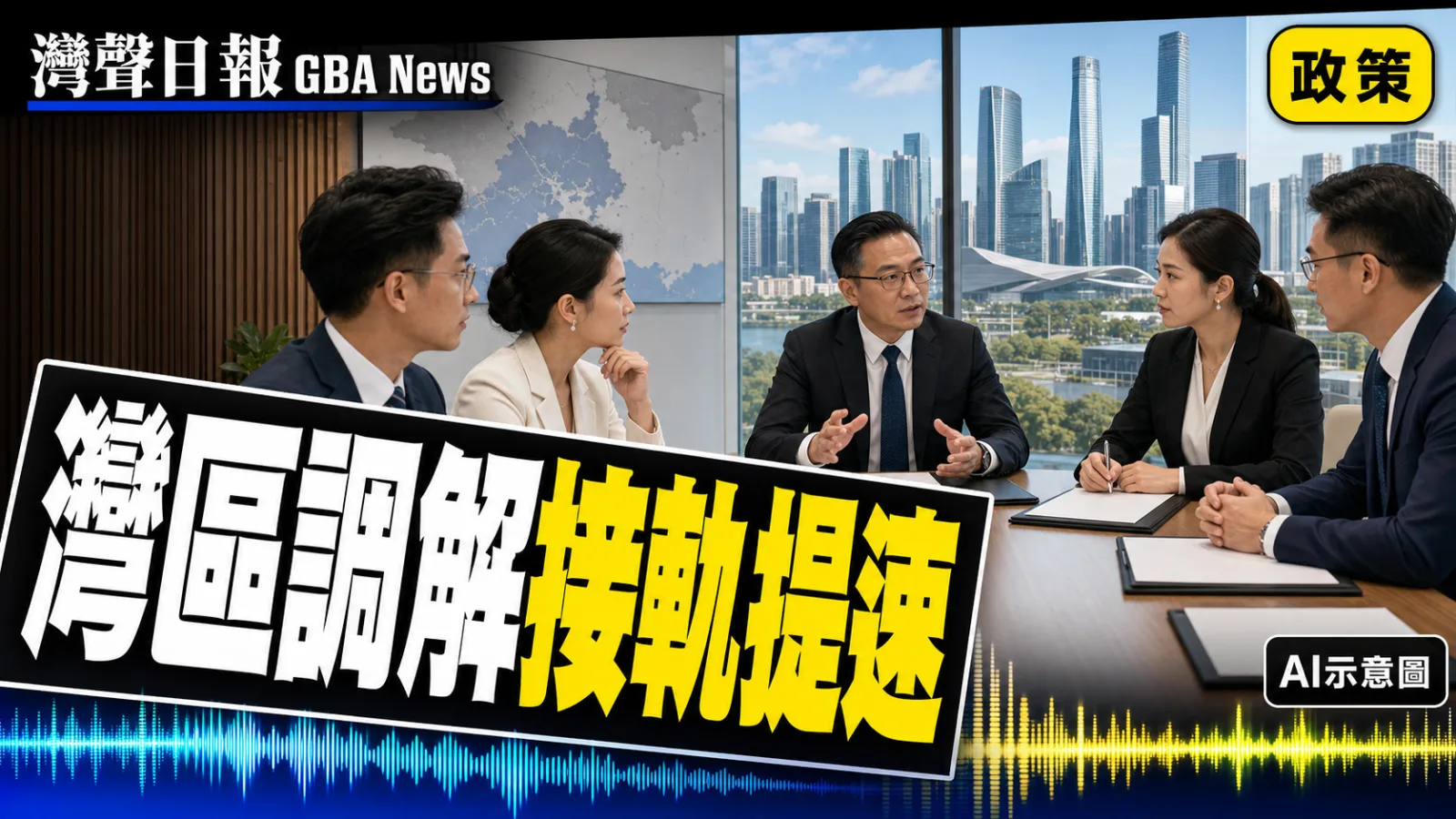 灣聲日報 GBA News｜澳門調解員走訪前海河套橫琴 灣區跨境爭議協作加快接軌｜政策新聞封面