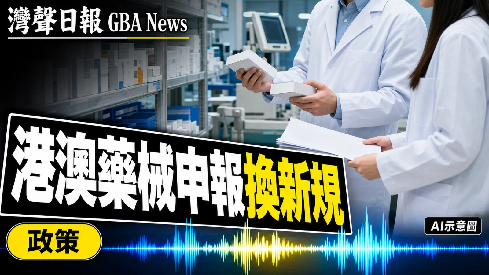 灣聲日報 GBA News｜港澳藥械進口申報新規8月8日實施 再次進口可簡化｜政策新聞封面