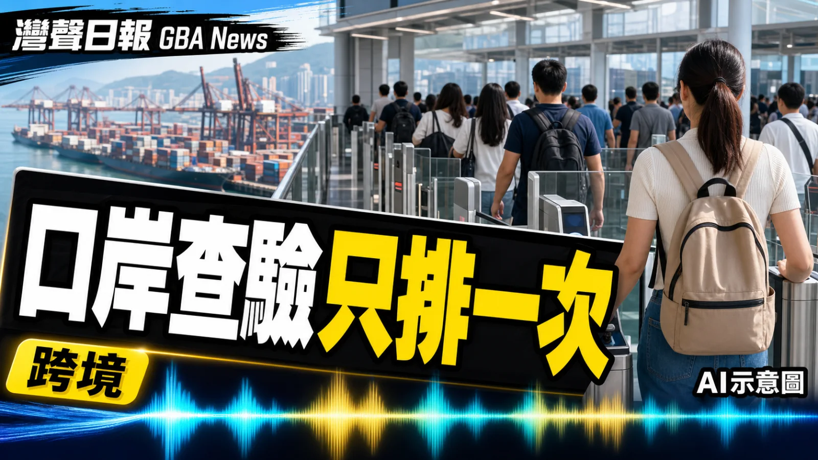 灣聲日報 GBA News｜海關推合作查驗至更多口岸 大灣區組合港航線達75條｜跨境新聞封面
