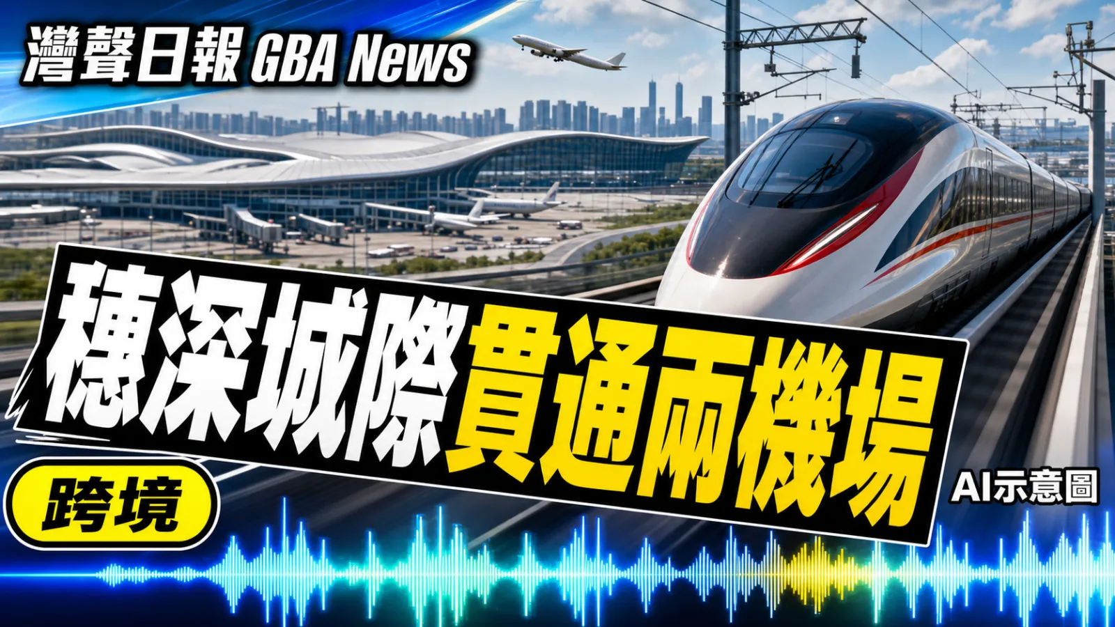 灣聲日報 GBA News｜穗深城際新段即將開通 串聯白雲深圳兩機場｜跨境新聞封面