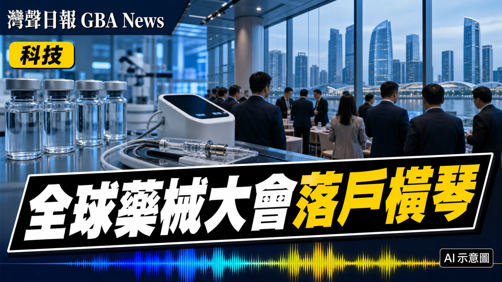 灣聲日報 GBA News｜全球創新藥械大會10月橫琴舉行　設10場專題及交易配對｜科技新聞封面
