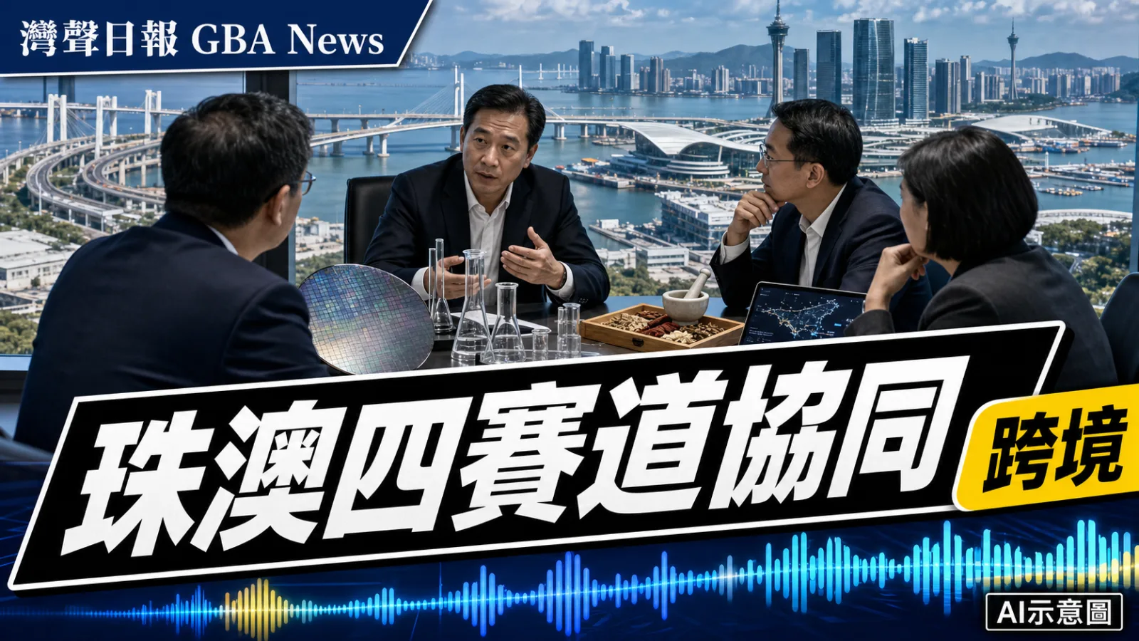 灣聲日報 GBA News｜珠澳合作聚焦四大產業賽道　簽署三項跨境協議｜跨境新聞封面