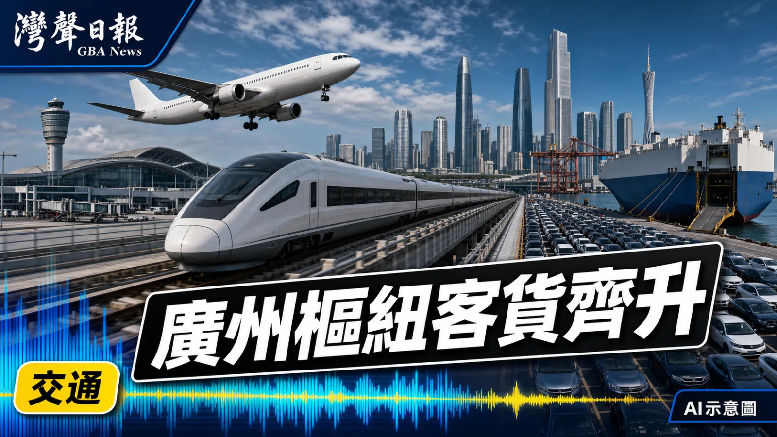 灣聲日報 GBA News｜廣州上半年客運量1.87億　白雲機場旅客量居全國首位｜交通新聞封面