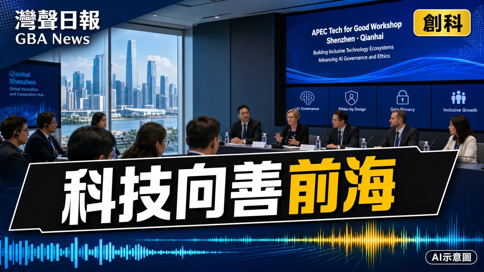 灣聲日報 GBA News｜APEC科技向善工作坊深圳舉行 前海成AI治理與包容科技討論場｜創科新聞封面