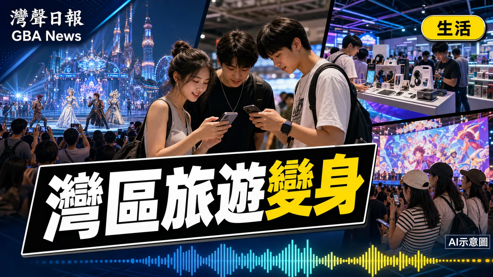灣聲日報 GBA News｜大灣區暑期旅遊轉向體驗消費 深圳演藝科技與廣州動漫成新入口｜生活・文化新聞封面