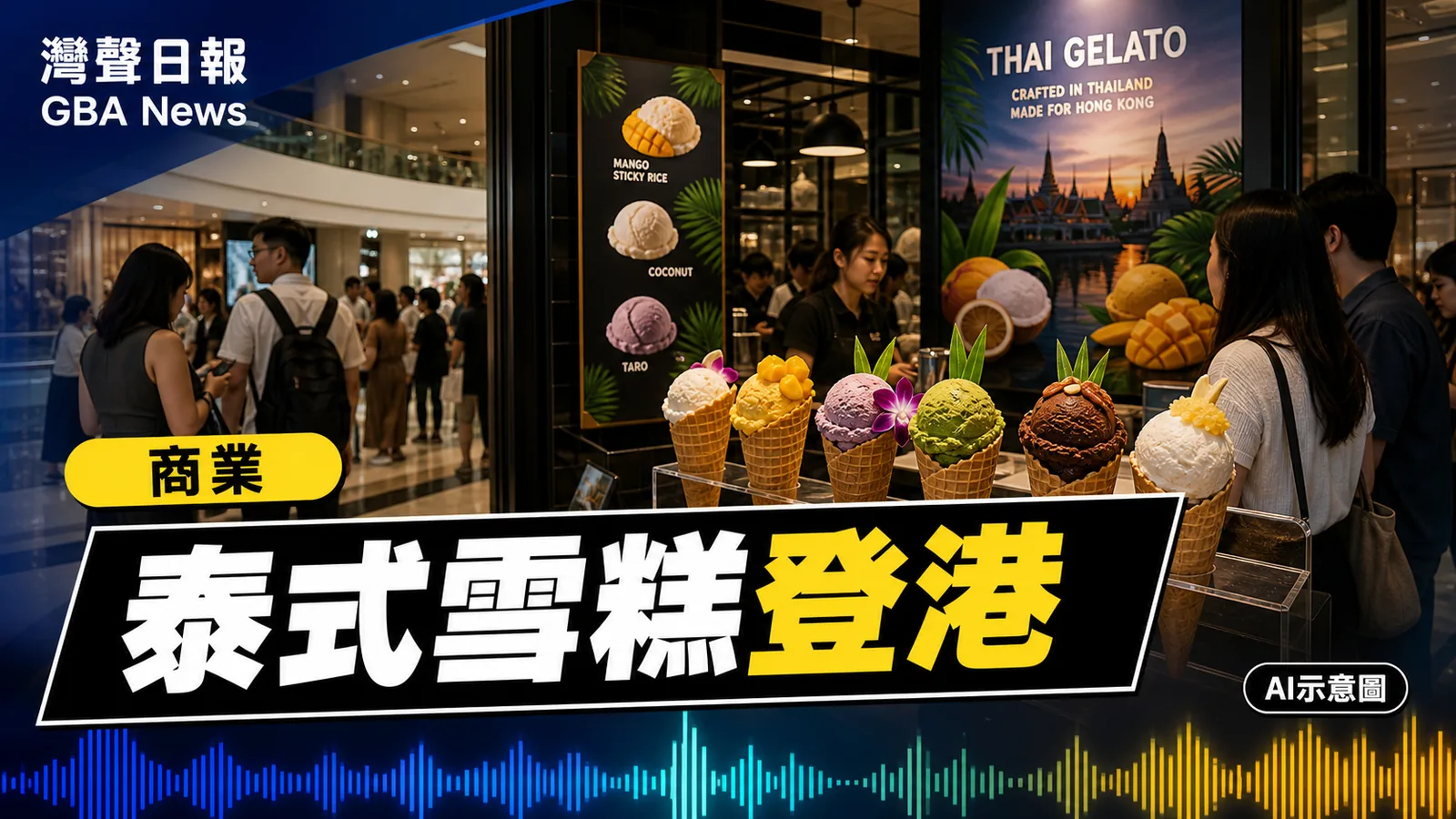 灣聲日報 GBA News｜泰國雪糕品牌首間海外店落戶香港 InvestHK指港可作亞洲跳板｜商業新聞封面