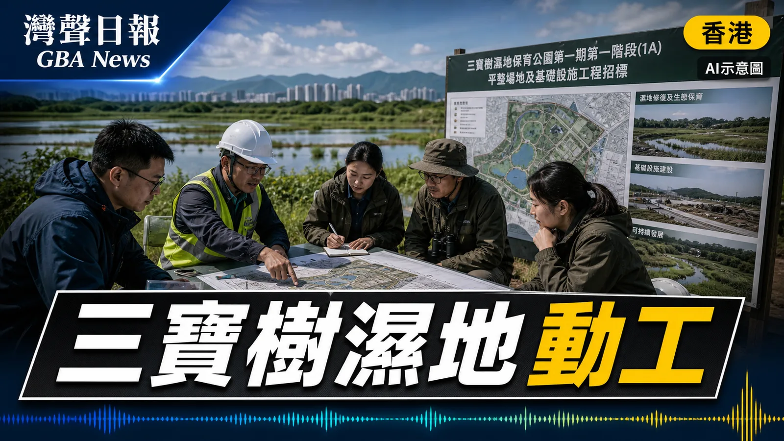 灣聲日報 GBA News｜三寶樹濕地保育公園一期招標 將建約30公頃基圍及生態魚塘｜香港政策新聞封面