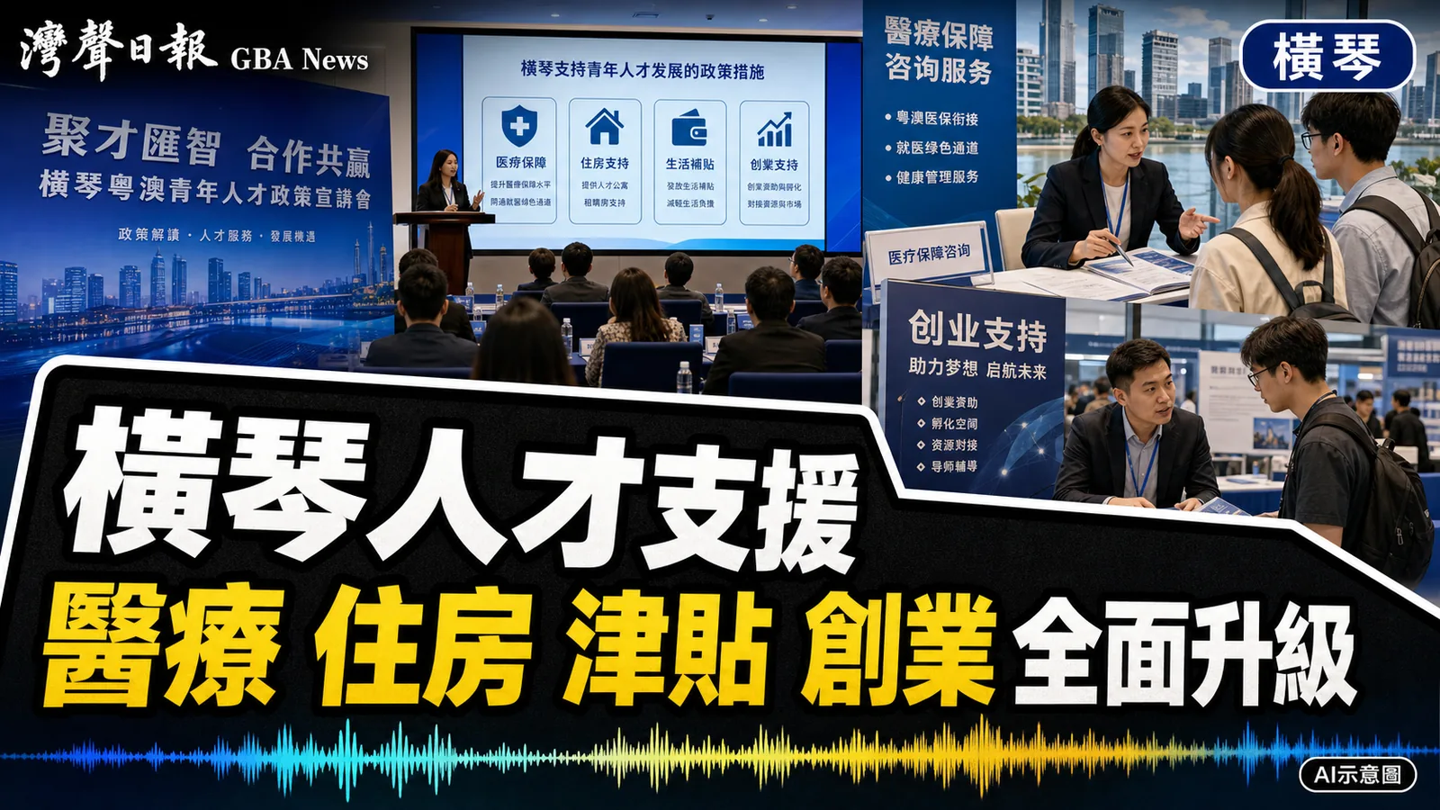 灣聲日報 GBA News｜橫琴人才政策講座吸700人 聚焦醫保、住房與創業支援｜橫琴新聞封面