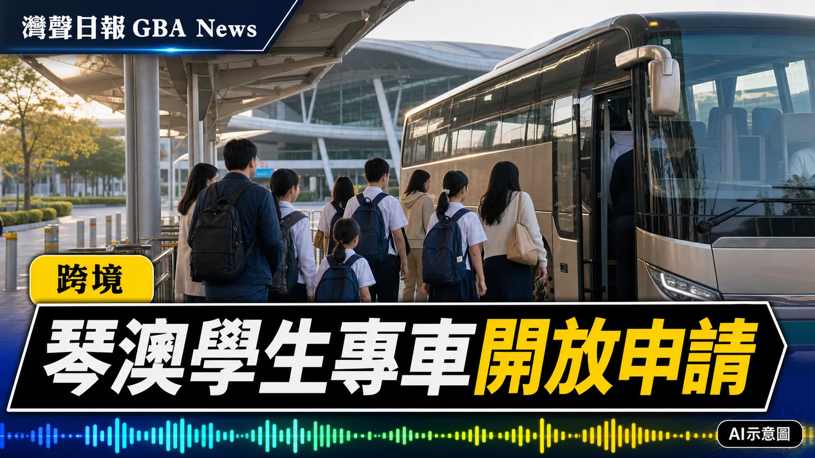 灣聲日報 GBA News｜琴澳跨境學生專車8月3日申請　新學年首設家長預選站點｜跨境新聞封面