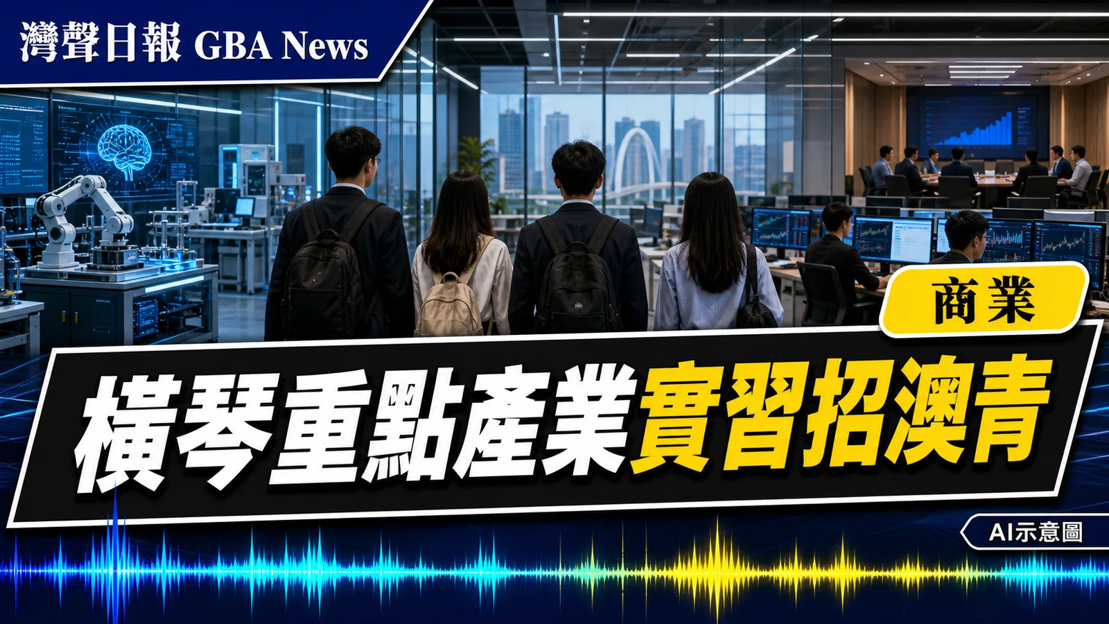 灣聲日報 GBA News｜澳門青年橫琴重點產業實習招60人　雙邊津貼兼免費住宿｜商業新聞封面