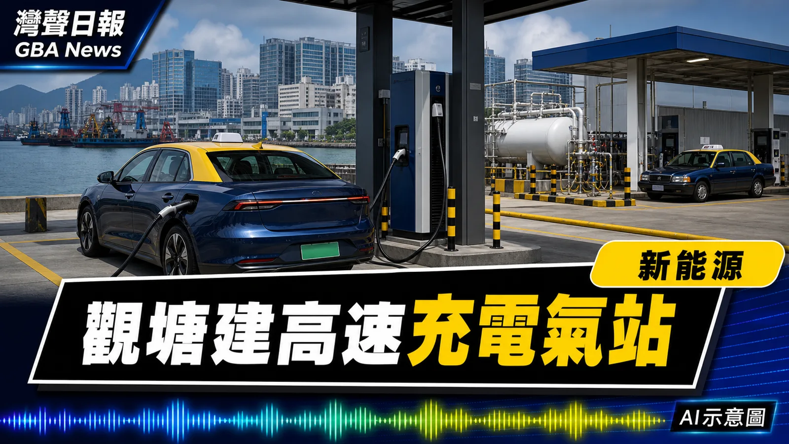 灣聲日報 GBA News｜觀塘偉樂街地皮招標建高速充電暨石油氣站　10月9日截標｜新能源新聞封面