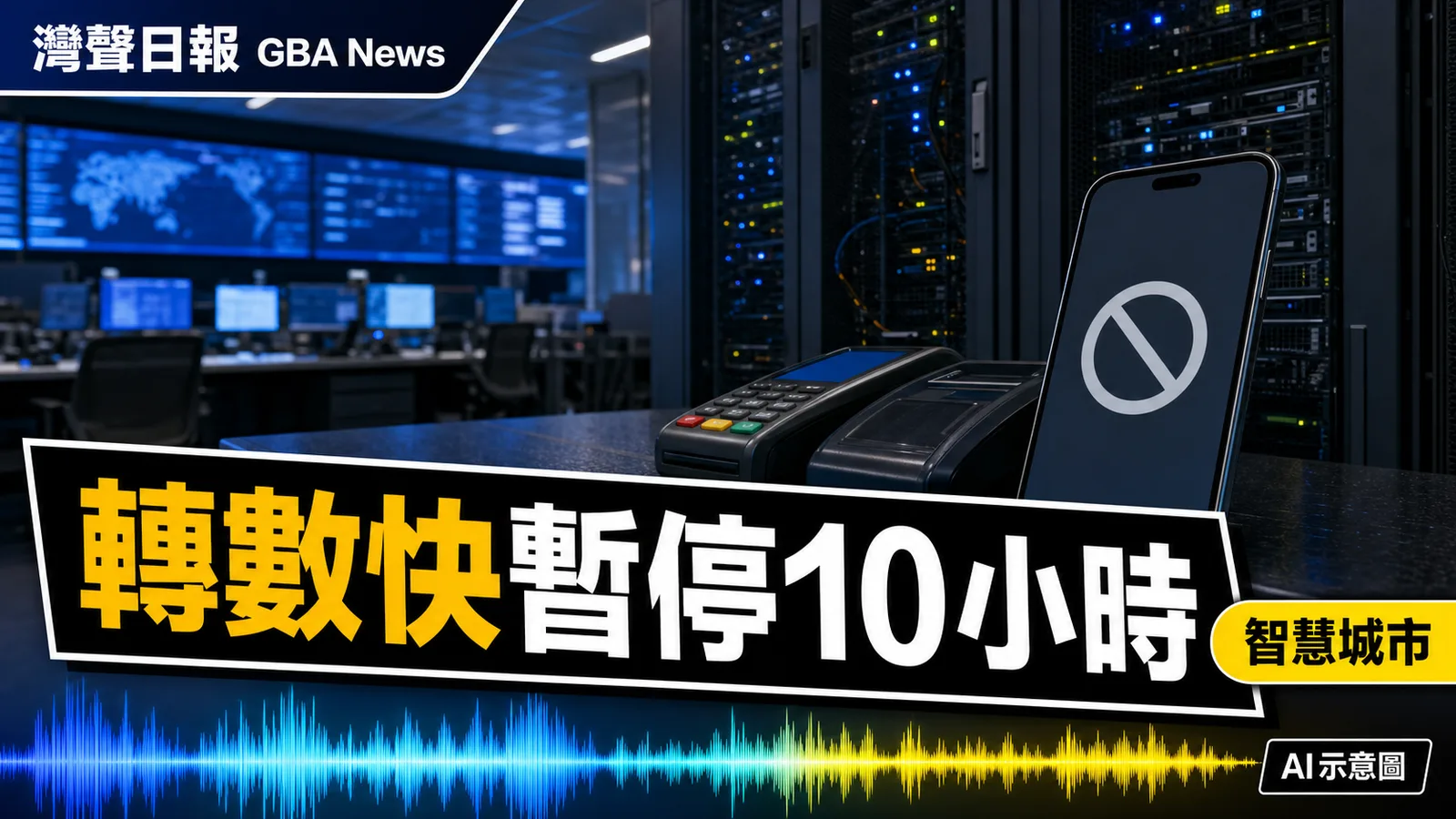 灣聲日報 GBA News｜轉數快8月9日凌晨起暫停10小時　銀行及電子錢包服務受影響｜智慧城市新聞封面