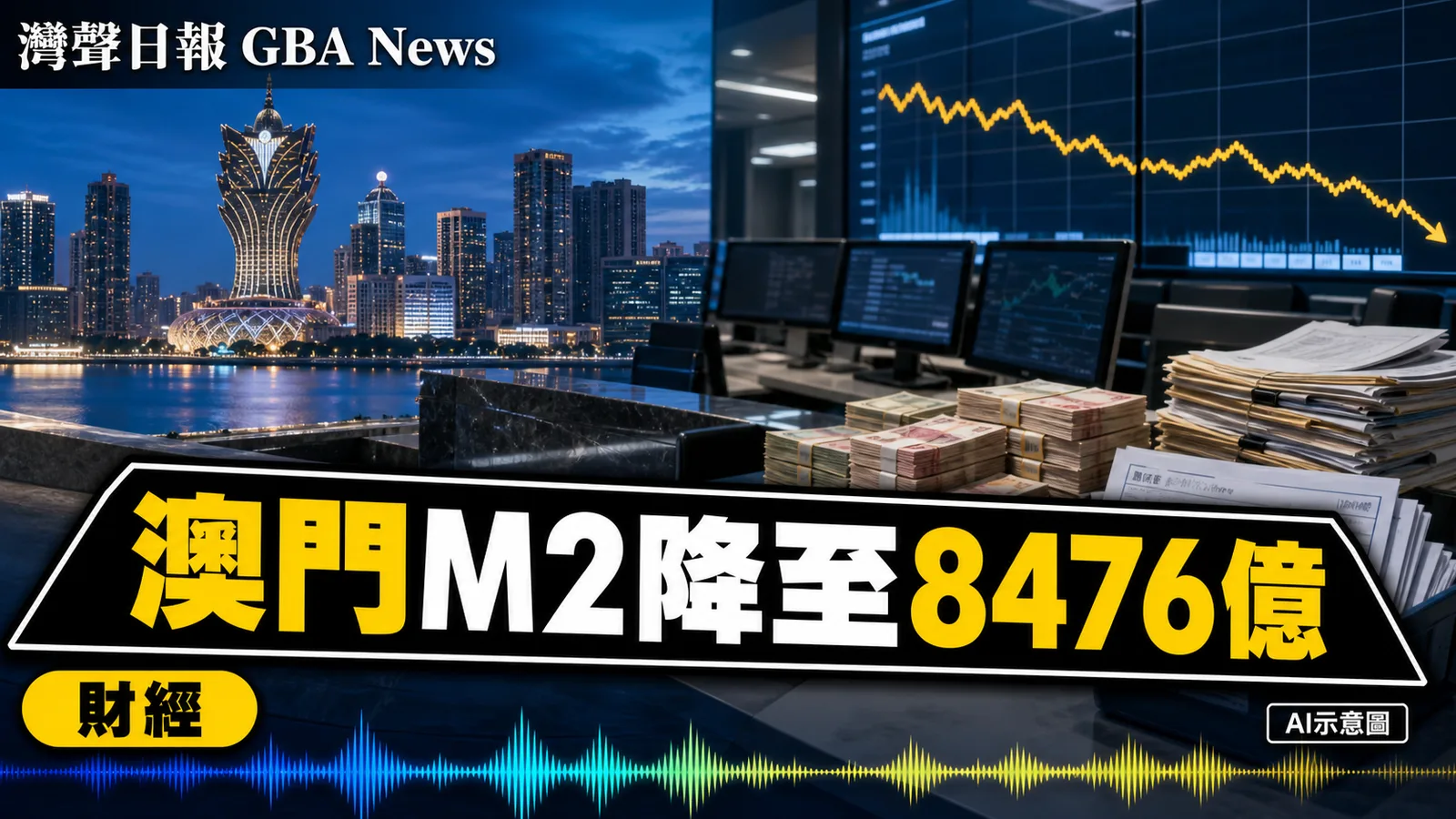 灣聲日報 GBA News｜澳門6月M2回落1.7%至8,476億　港元佔廣義貨幣43.2%｜財經新聞封面