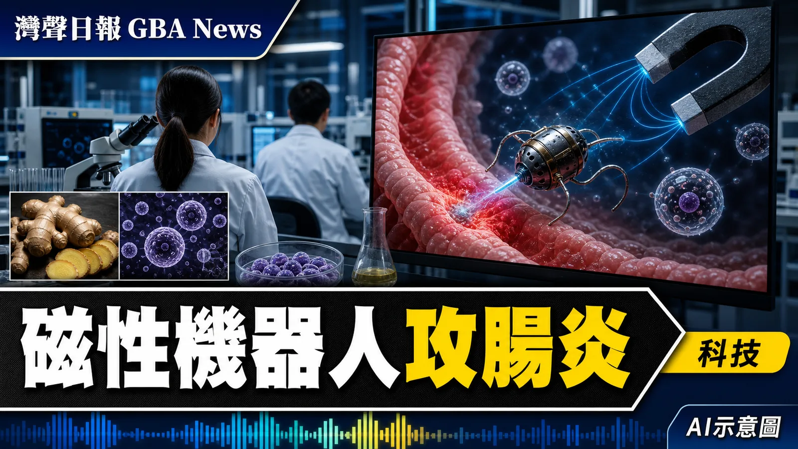 灣聲日報 GBA News｜澳大磁性機器人研究奪全國一等獎　探索靶向治療腸病｜科技新聞封面