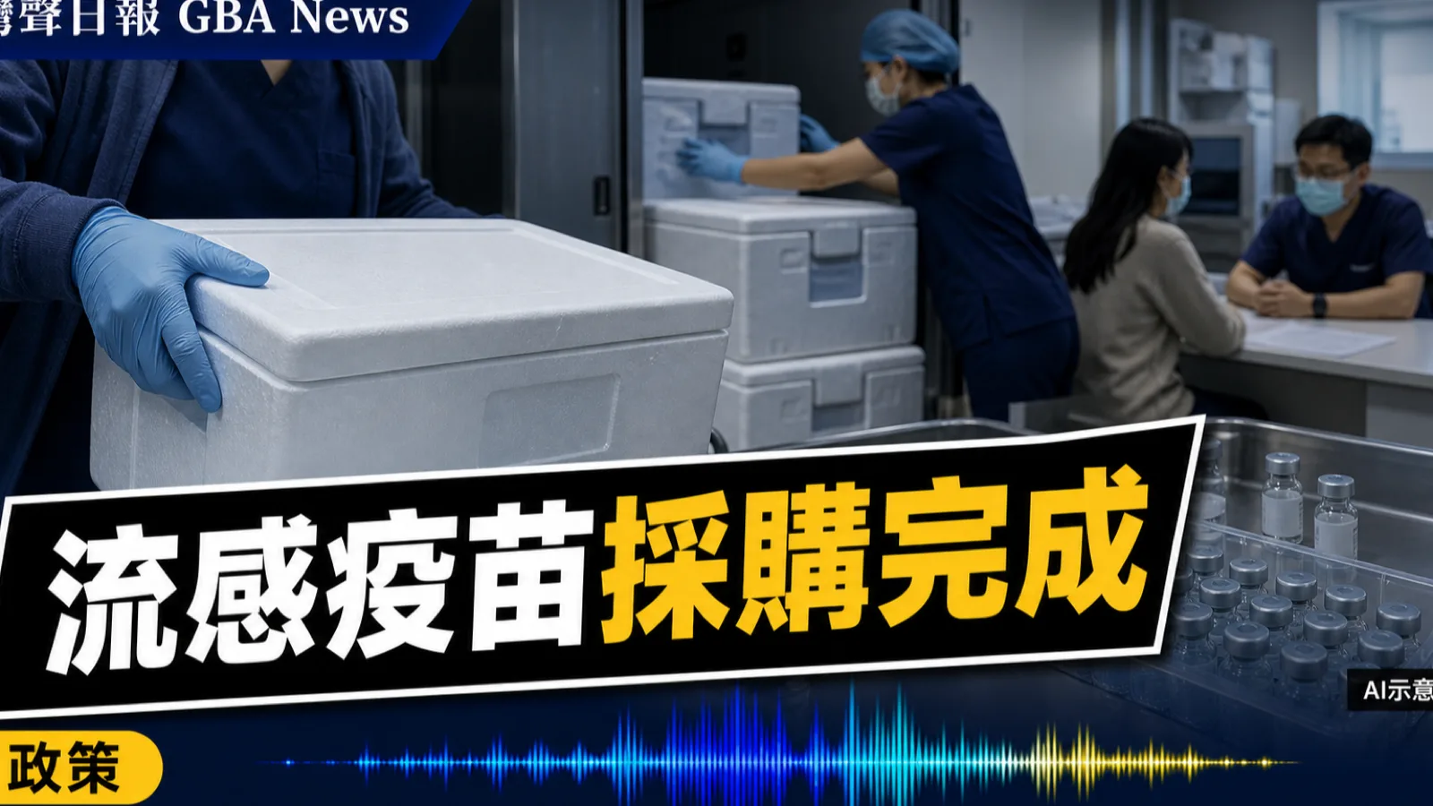 灣聲日報 GBA News｜香港採購130萬劑季節流感疫苗　家庭醫生計劃增至30萬劑｜政策新聞封面