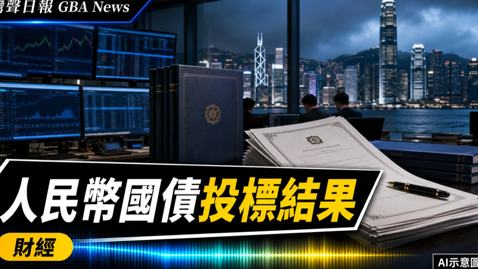 灣聲日報 GBA News｜150億元人民幣國債在港投標　總申請額逾700億元｜財經新聞封面