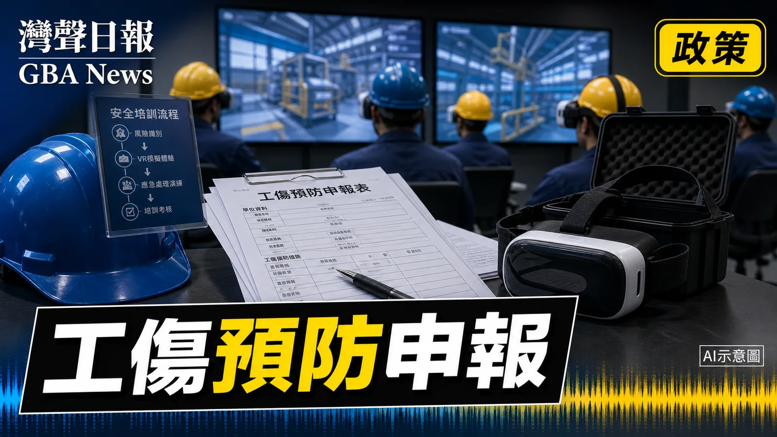 灣聲日報 GBA News｜深圳工傷預防項目開申報　人工智能與VR培訓納入方向｜政策新聞封面