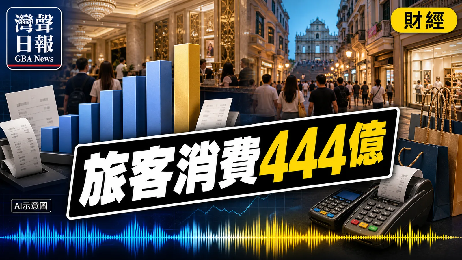 灣聲日報 GBA News｜澳門上半年旅客非博彩消費444.7億　會展客人均消費最高｜財經新聞封面
