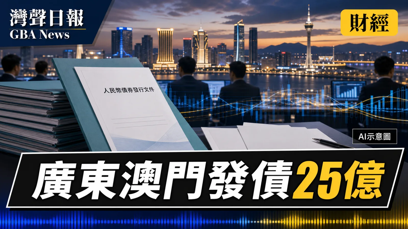 灣聲日報 GBA News｜廣東在澳門發25億離岸人民幣債　橫琴主題債佔5億｜財經新聞封面