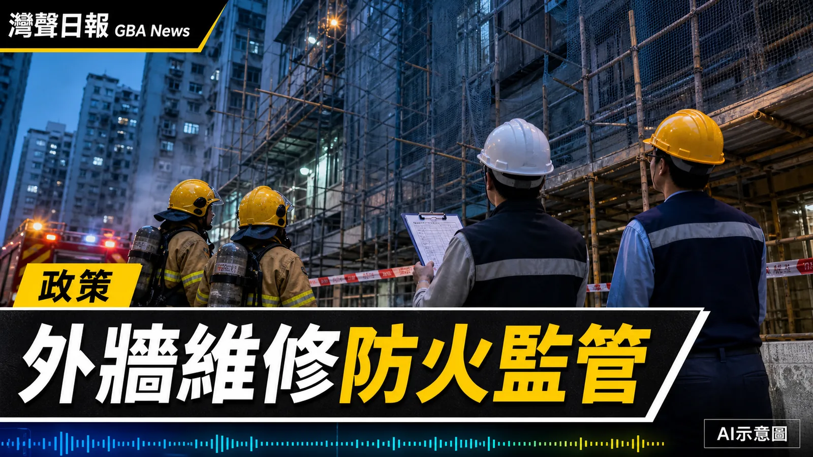 灣聲日報 GBA News｜澳門梳理外牆維修防火監管　已入住樓宇工程安全成焦點｜政策新聞封面
