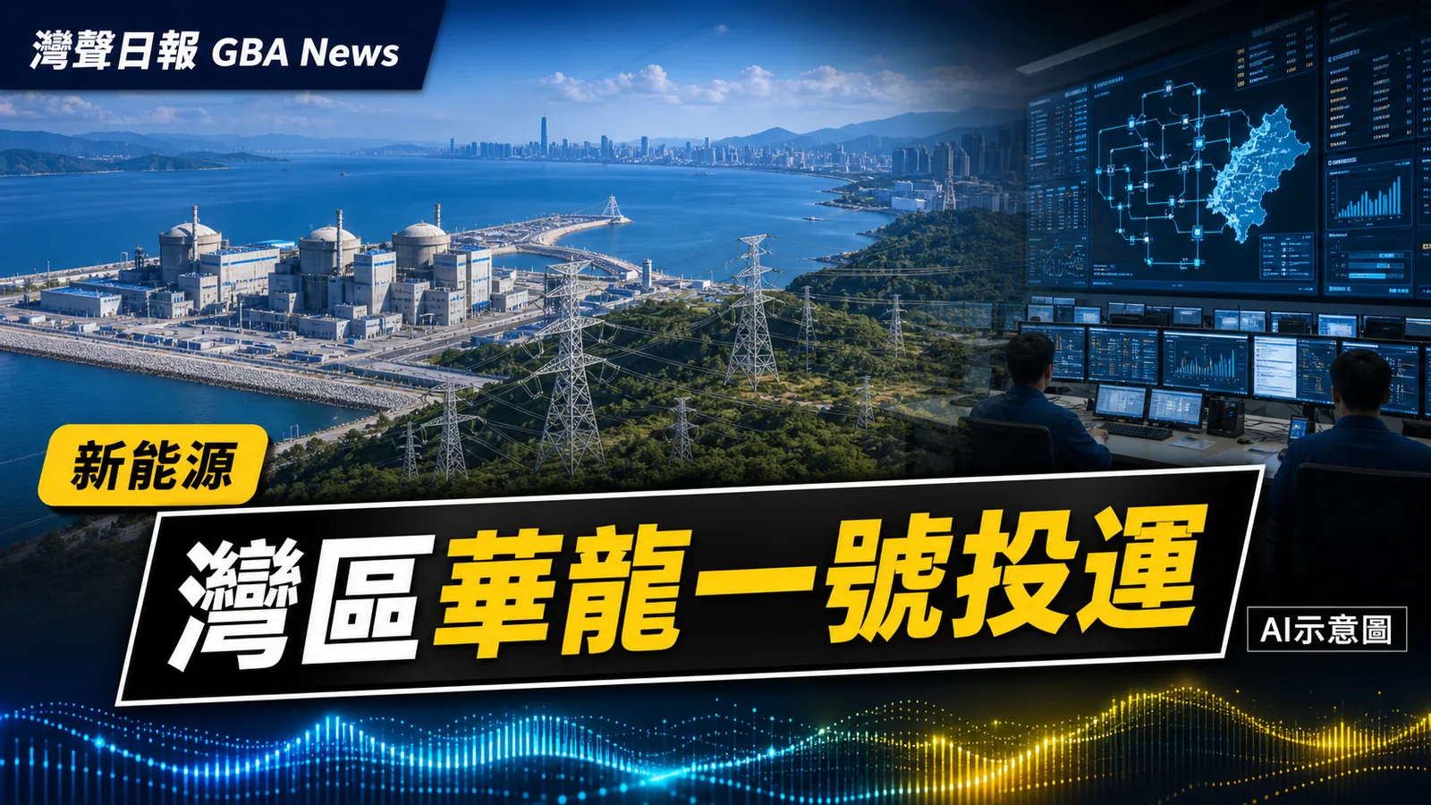 灣聲日報 GBA News｜大灣區首個華龍一號項目一期投運　惠州太平嶺強化清潔能源供應｜新能源新聞封面
