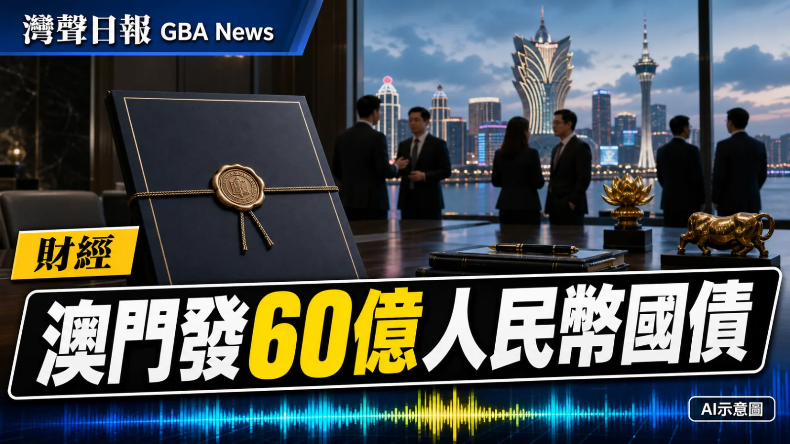 灣聲日報 GBA News|中央政府8月20日在澳門發60億人民幣國債 面向專業投資者|財經新聞封面