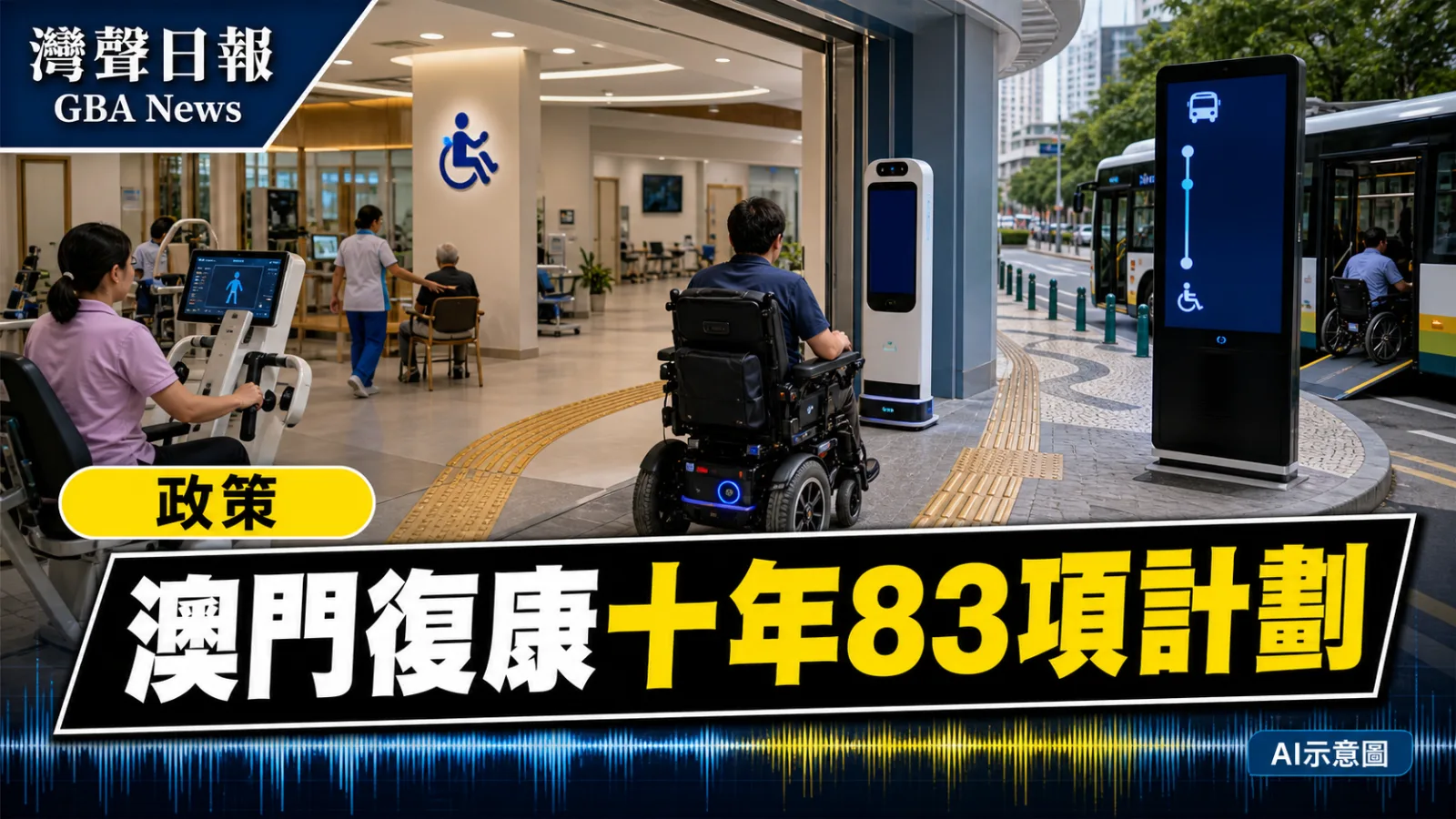 灣聲日報 GBA News|澳門康復服務十年計劃公布 83項首階段措施涵蓋AI輔具與無障礙|政策新聞封面
