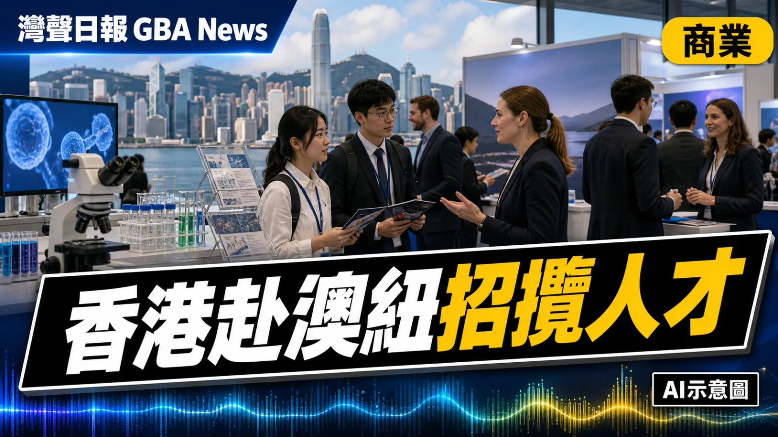 灣聲日報 GBA News｜香港人才辦訪澳紐5所大學　重點招攬生物科技及專業服務人才｜商業新聞封面