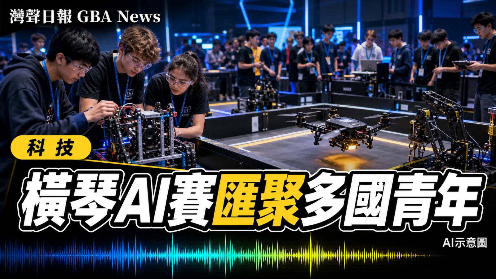 灣聲日報 GBA News｜橫琴人工智能大賽澳門揭幕　9個國家和地區近600名選手競技｜科技新聞封面
