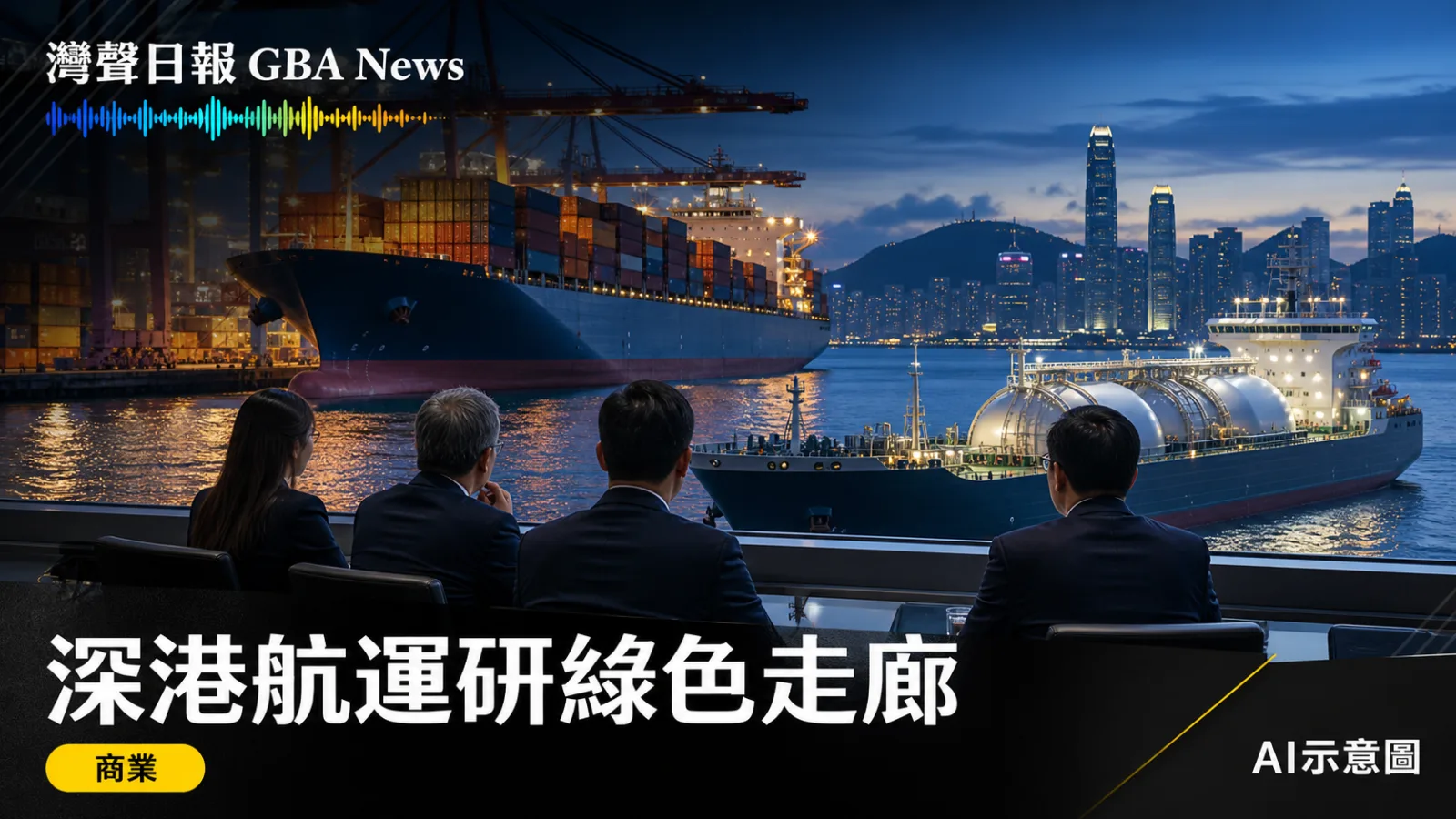 灣聲日報 GBA News｜香港航運業界訪前海　研組合港、綠色燃料與海事仲裁｜商業新聞封面