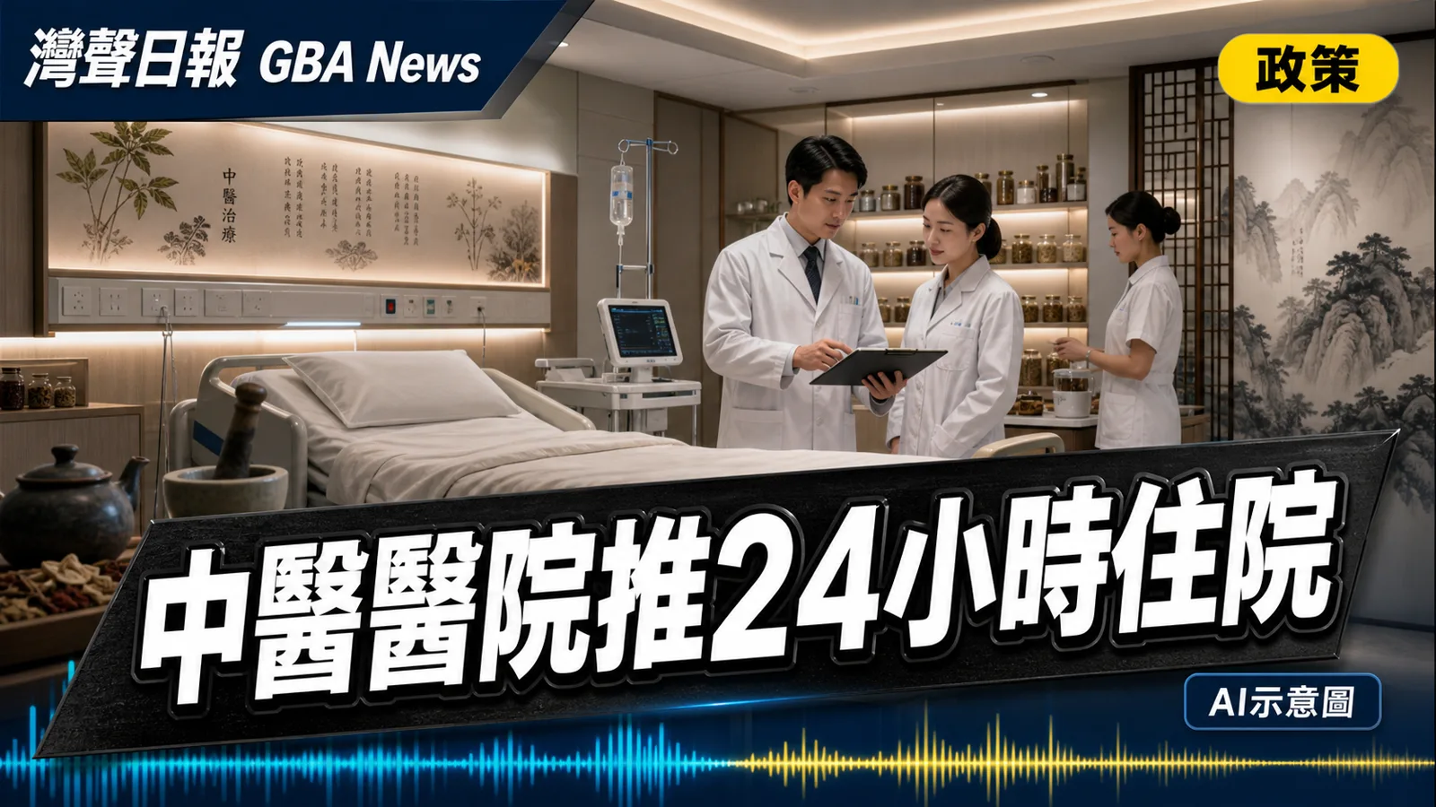 灣聲日報 GBA News｜香港中醫醫院12月11日起24小時住院　首階段設93張病床｜政策新聞封面