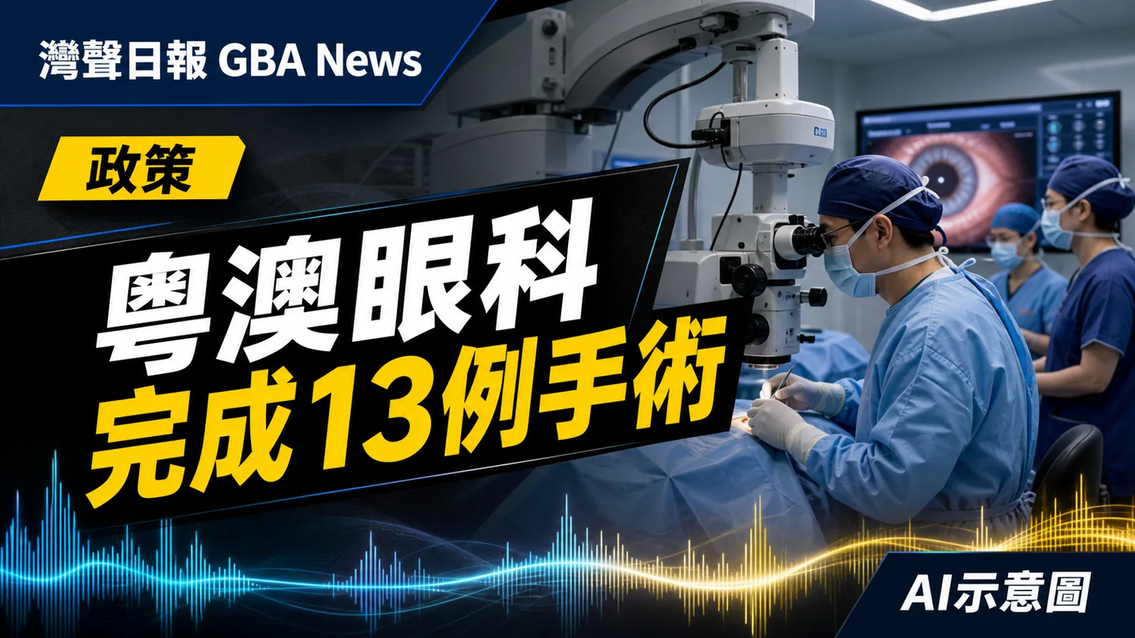 灣聲日報 GBA News｜澳門中山眼科合作完成13例複雜白內障手術　術後恢復良好｜政策新聞封面