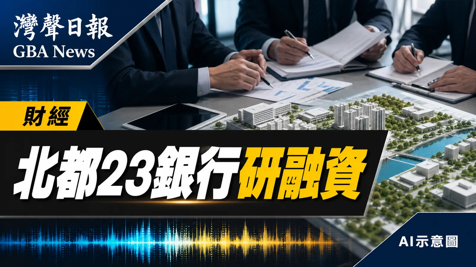 灣聲日報 GBA News|北都金融工作小組研公私營融資 23銀行參與擬制定範本|財經新聞封面