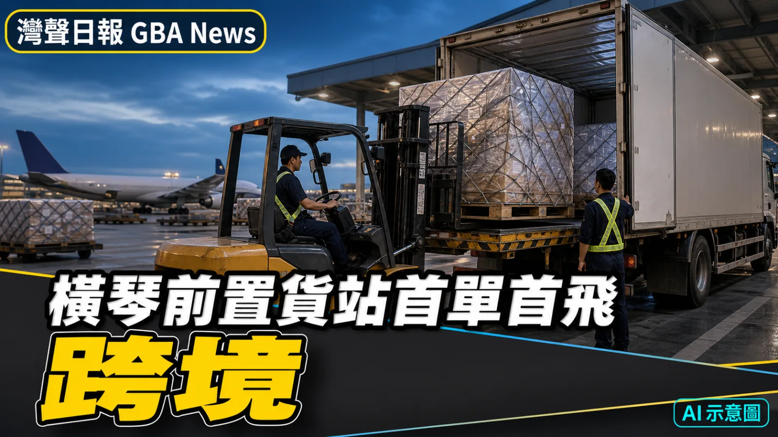 灣聲日報 GBA News｜橫琴前置貨站航空打板首單首飛　澳門機場貨運工序前移｜跨境新聞封面