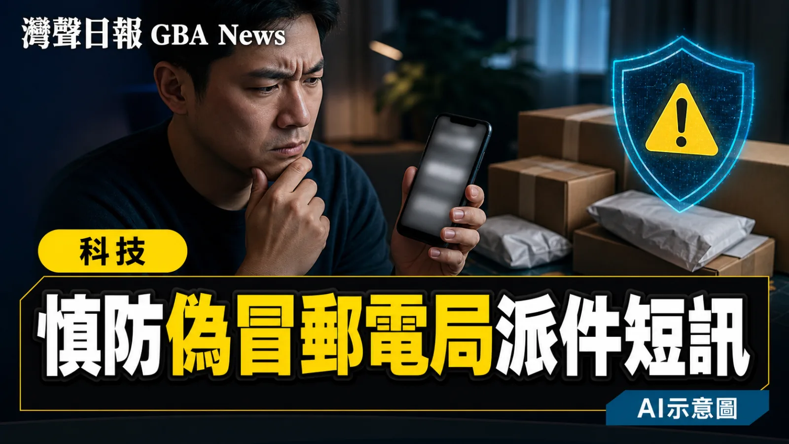 灣聲日報 GBA News｜澳門郵電局揭偽冒派件短訊　誘點電話套取個人資料｜科技新聞封面