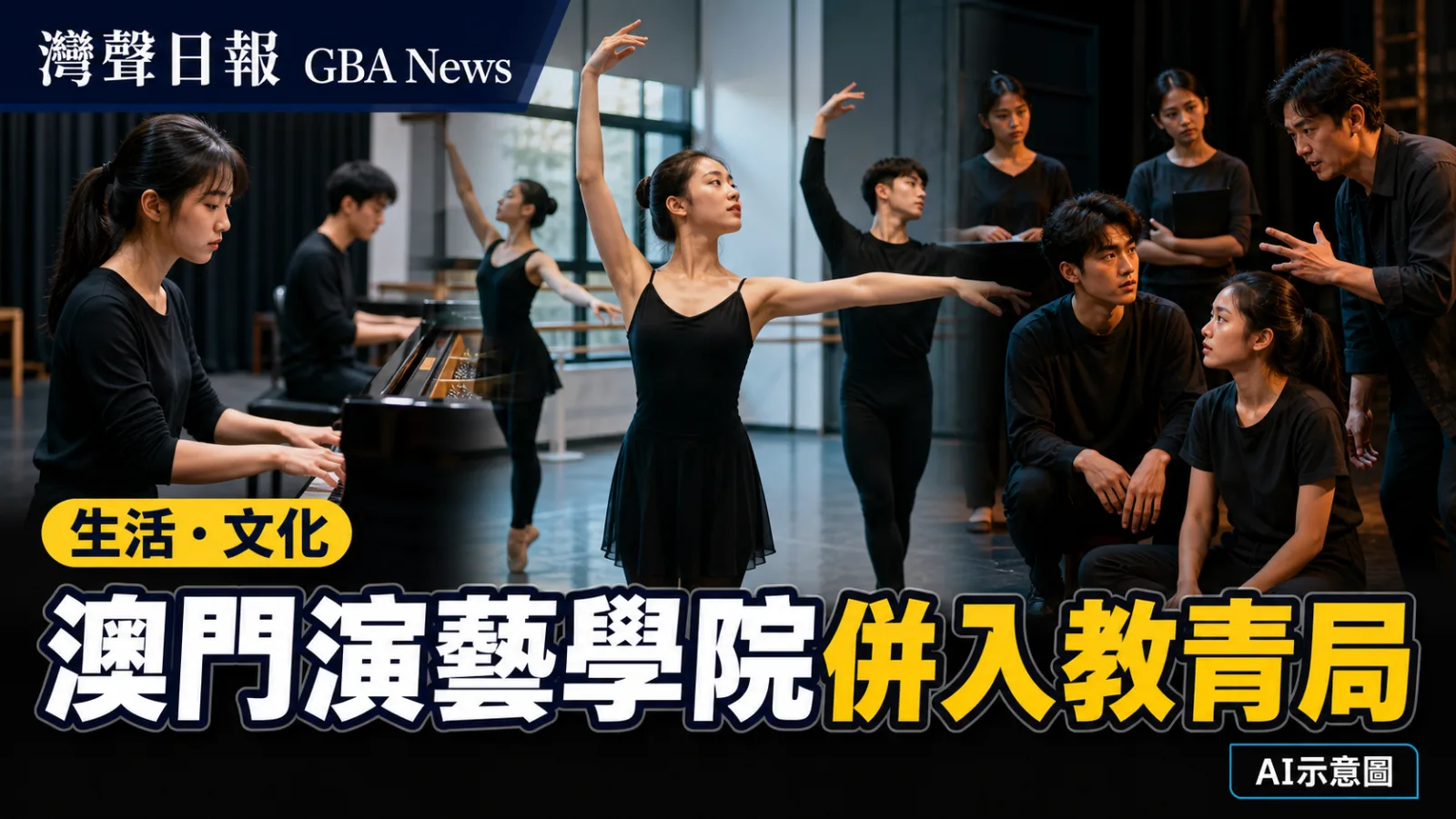 灣聲日報 GBA News｜澳門演藝學院併入教青局　學生學歷課程及師資維持穩定｜生活・文化新聞封面