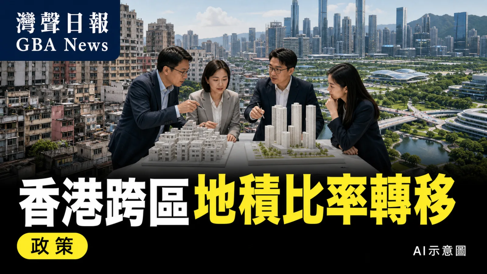 灣聲日報 GBA News｜香港放寬跨區地積比率轉移　接收地盤最低面積降至700平方米｜政策新聞封面