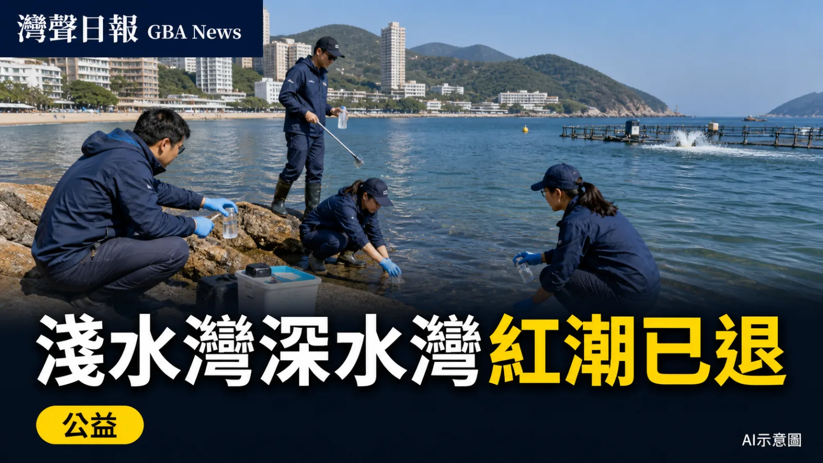 灣聲日報 GBA News｜淺水灣深水灣一周錄兩宗紅潮　已消退未見魚類死亡｜公益新聞封面