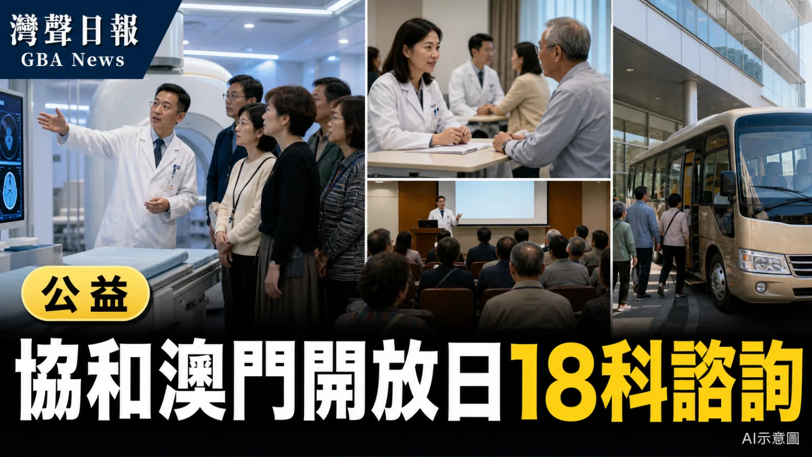 灣聲日報 GBA News｜協和澳門醫學中心9月5日開放日　18學科專科醫生即場諮詢｜公益新聞封面