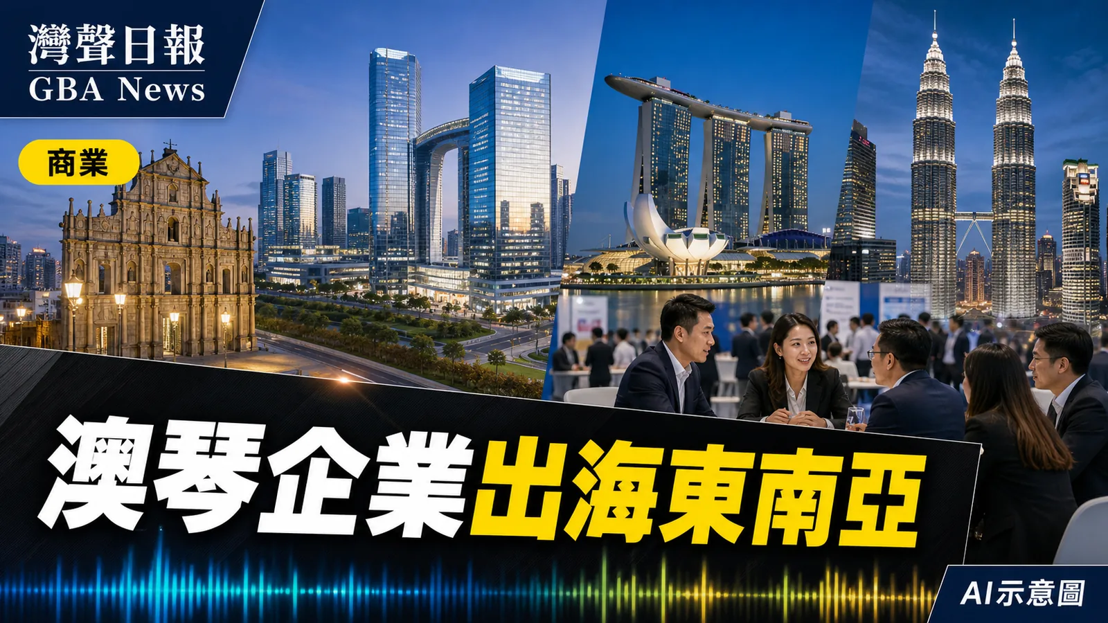 灣聲日報 GBA News｜澳門組120人經貿團出海東南亞　近六成企業來自大健康及科技｜商業新聞封面